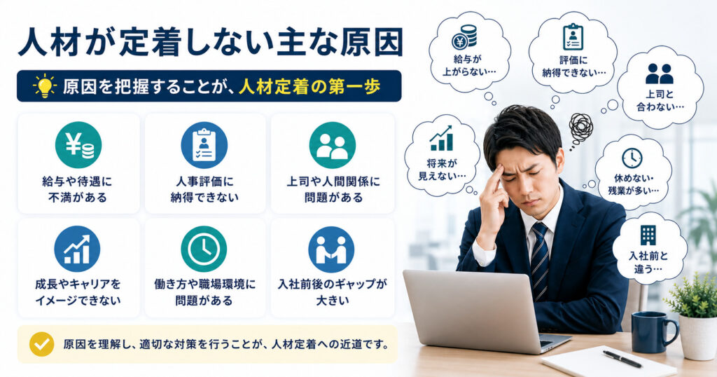 人材が定着しない主な原因