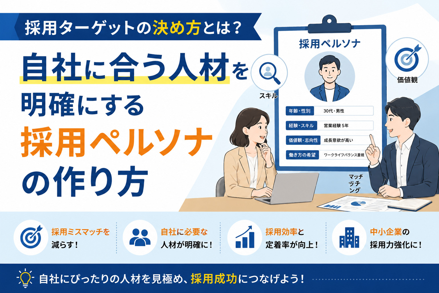 採用ターゲットの決め方とは?自社に合う人材を明確にする採用ペルソナの作り方