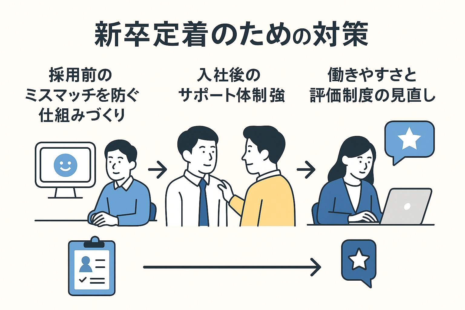 若手社員の定着率を高めるポイント