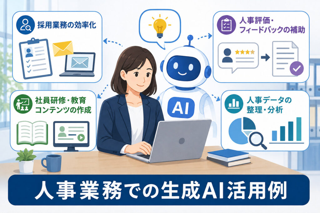人事業務における生成AIの活用例（採用・社員研修・人事評価・データ分析）
