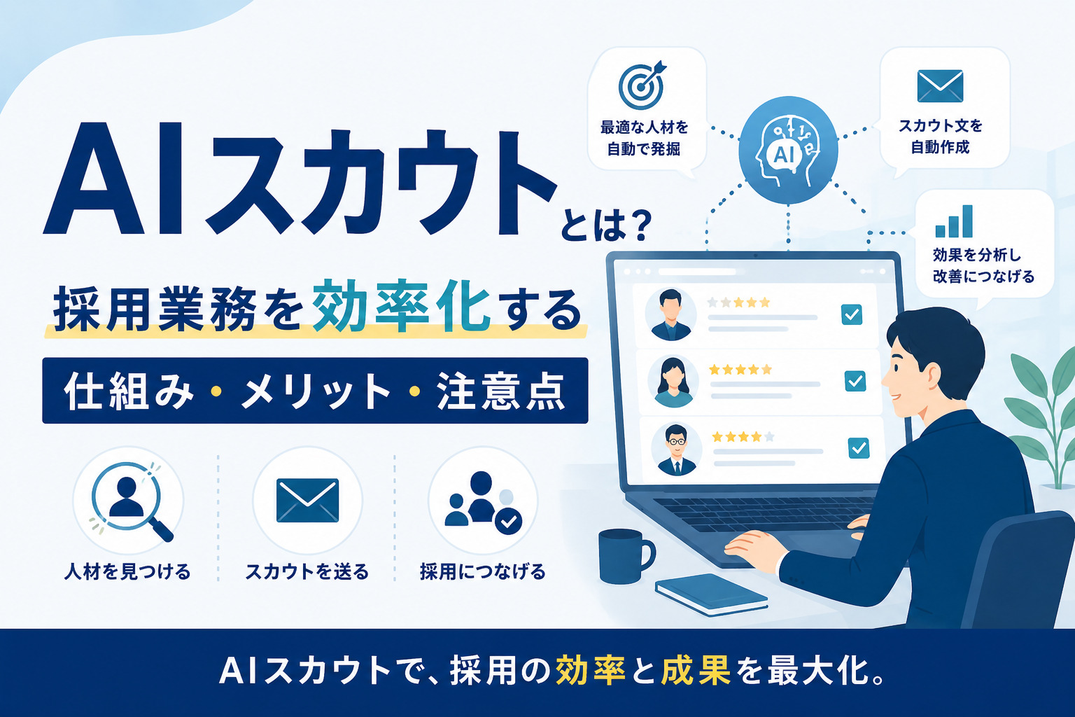 AIスカウトとは?採用業務を効率化する仕組み・メリット・注意点