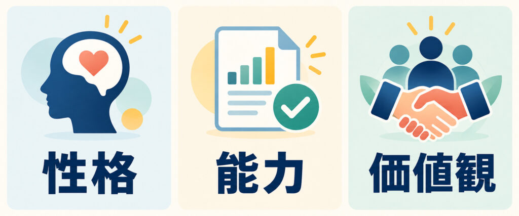 採用適性検査の性格・能力・価値観という3つのタイプ