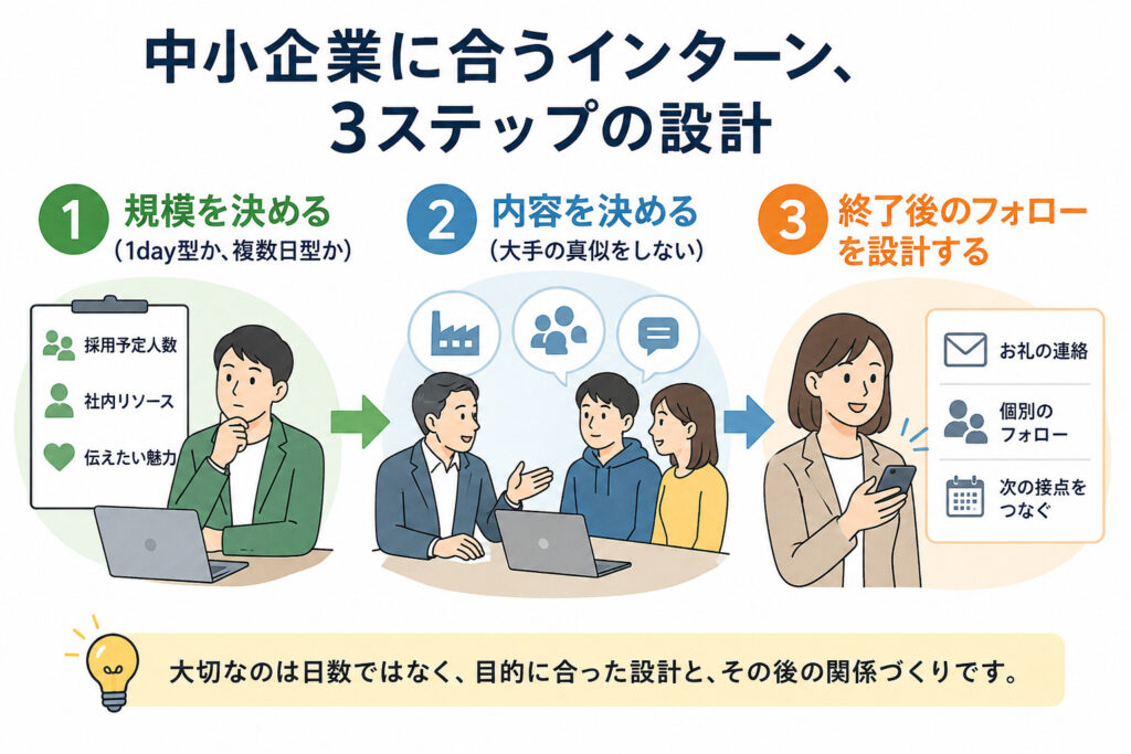中小企業向けインターンシップ設計の3ステップ