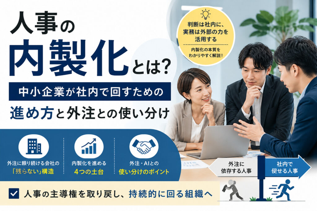 人事の内製化とは？中小企業が社内で回すための進め方と外注との使い分け