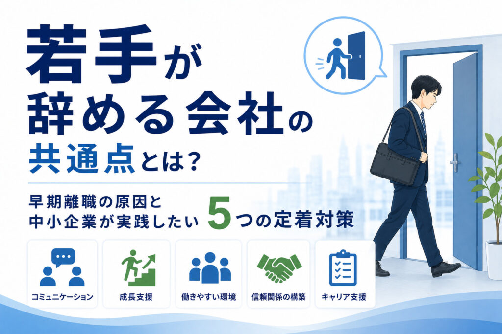 若手が辞める会社の共通点とは？早期離職の原因と中小企業が実践したい５つの定着対策