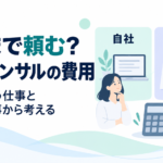 採用コンサルの費用を、自社で担う仕事と専門家に任せる仕事から考える図